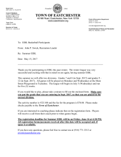 Summer EIBL Date: May 15, 2017