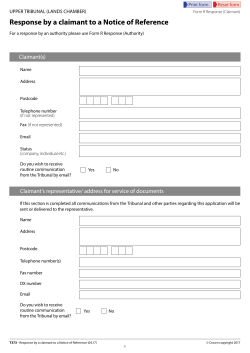 T373 - Response by a claimant to a Notice of Reference