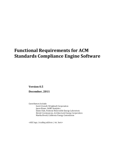 ACM Compliance Software Functional Requirements