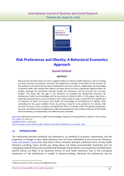 Risk Preferences and Obesity - International Journal of Business