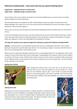 Defensive fundamentals &ndash; how much time do you spend teaching