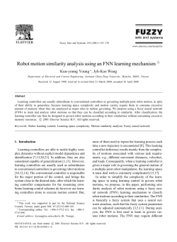 Robot motion similarity analysis using an FNN learning mechanism