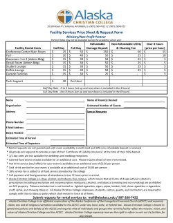 Lodging and Facility Services Price Ministry