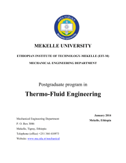 Thermo-Fluid Engineering