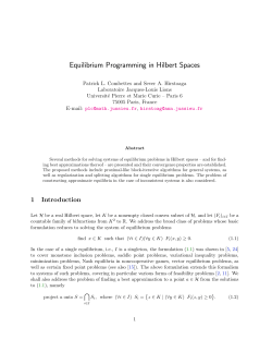 Equilibrium Programming in Hilbert Spaces