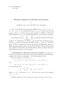 Fibonacci numbers and Fermat`s last theorem