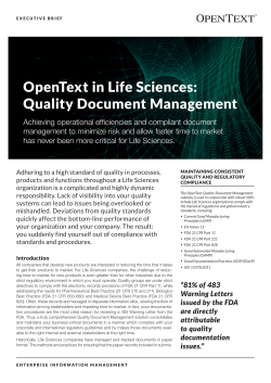 OpenText in Life Sciences: Quality Document Management