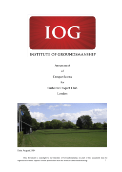 Assessment of Croquet lawns for Surbiton Croquet Club London