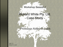 Session One - UBC Sauder School of Business