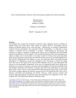1 Tests of Social Preference Theories with Non