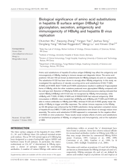 Biological significance of amino acid substitutions in hepatitis B