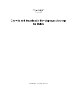II. Belize Framework for Sustainable Development