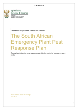 The South African Emergency Plant Pest Response Plan