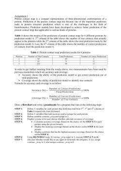 Assignment 1 Protein contact map is a compact representation of