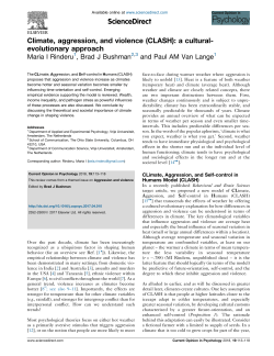 Climate, aggression, and violence (CLASH): a cultural