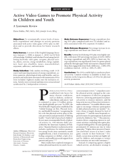 Active Video Games to Promote Physical Activity in Children and