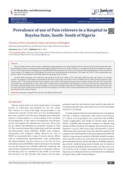 Prevalence of use of Pain relievers in a Hospital in Bayelsa State