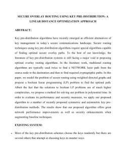 secure overlay routing using key pre-distribution: a linear distance