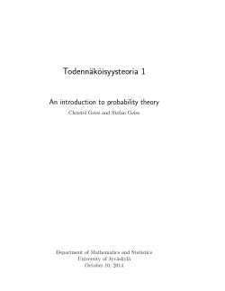 Todenn&auml;k&ouml;isyysteoria 1