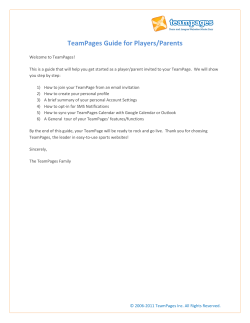 TeamPages Guide for Players/Parents