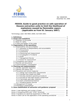 FEDIOL Guide to good practice on safe operation of Hexane
