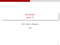 Grammars (part I)