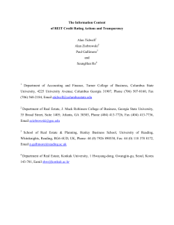 The Information Content of REIT Credit Rating Actions and