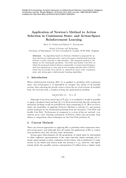 Application of Newton`s Method to Action Selection in Continuous