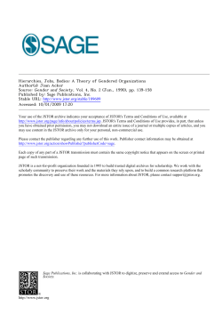 Hierarchies, Jobs, Bodies: A Theory of Gendered Organizations