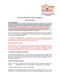 Home-Start Blaby District Oadby and Wigston Retirement policy