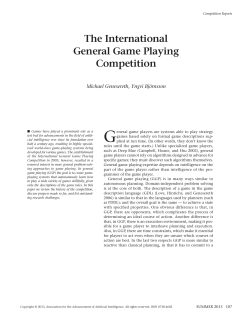 The International General Game Playing Competition