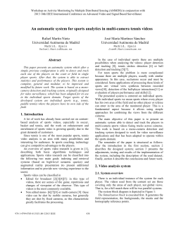 An automatic system for sports analytics in multi-camera - VPU-UAM