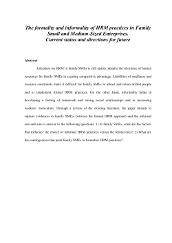 The formality and informality of HRM practices in Family Small and