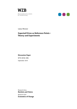 Expected Prices as Reference Points