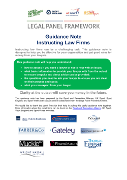 Guide to Instructing Panel Firms