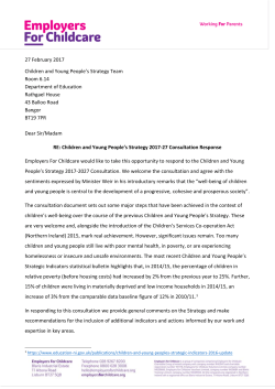 Children and Young People`s Strategy 2017 27 consultation