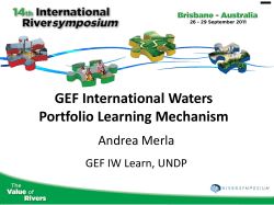 GEF International Waters Portfolio Learning Mechanism