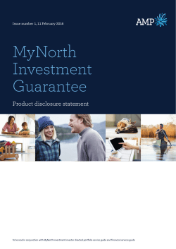 MyNorth Investment Guarantee PDS