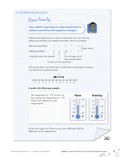 Subtracting Integers