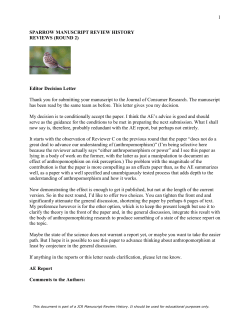 Sparrow Reviews Round 2 - Journal of Consumer Research