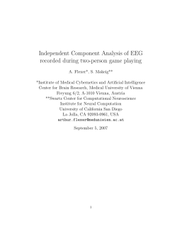 Independent Component Analysis of EEG recorded during two