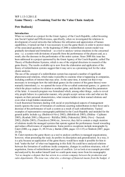 Game Theory &ndash; a Promising Tool for the Value Chain