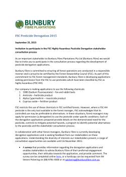 Invitation to participate in the FSC Highly