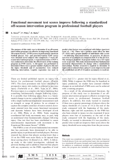 Functional movement test scores improve following a standardized