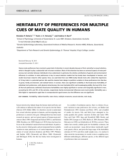 heritability of preferences for multiple cues of mate quality in humans