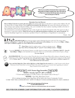 Community Center April 2017 Newsletter