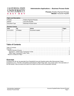 Generate Positive Payment Process