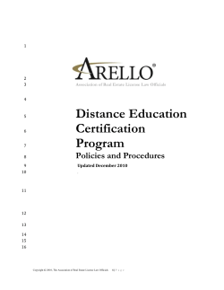Objectives of Distance Education Course Certification