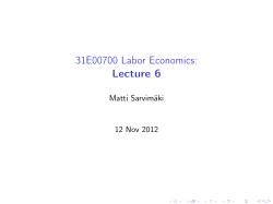 31E00700 Labor Economics: Lecture 6