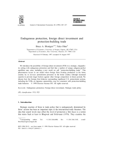 Endogenous protection, foreign direct investment